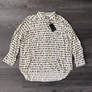 Jane & Delancey Blouse 1X Top Bird Print Shirt